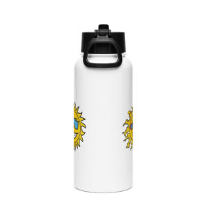 Stainless steel Logo water bottle with a straw lid