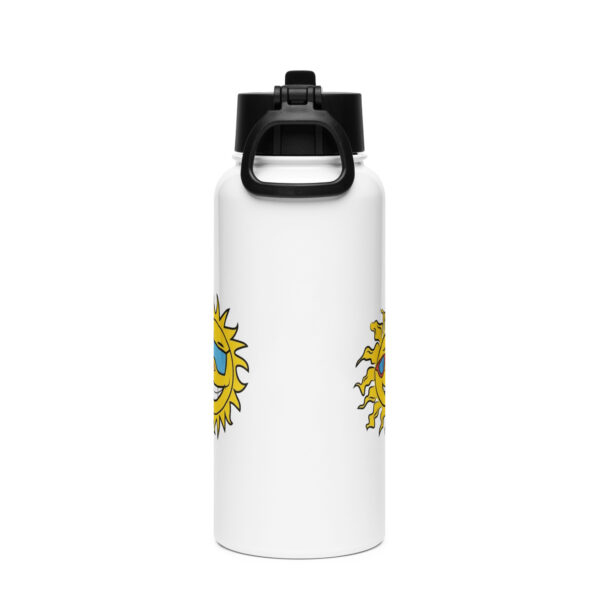 Stainless steel Logo water bottle with a straw lid