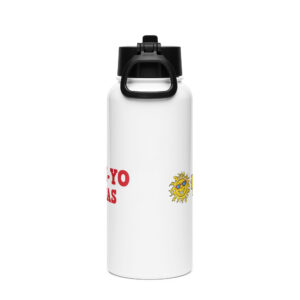 Stainless steel Logo water bottle with a straw lid