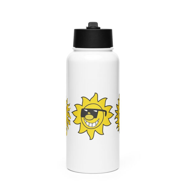Stainless steel Logo water bottle with a straw lid - Image 2