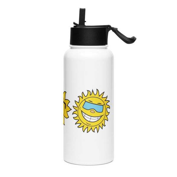 Stainless steel Logo water bottle with a straw lid - Image 3