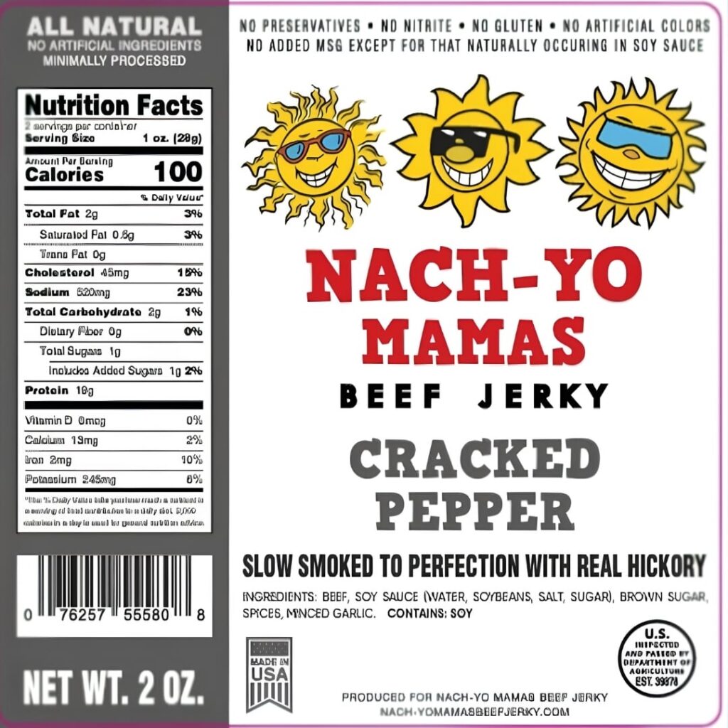 Nach-Yo Mamas Cracked Pepper Beef Jerky package