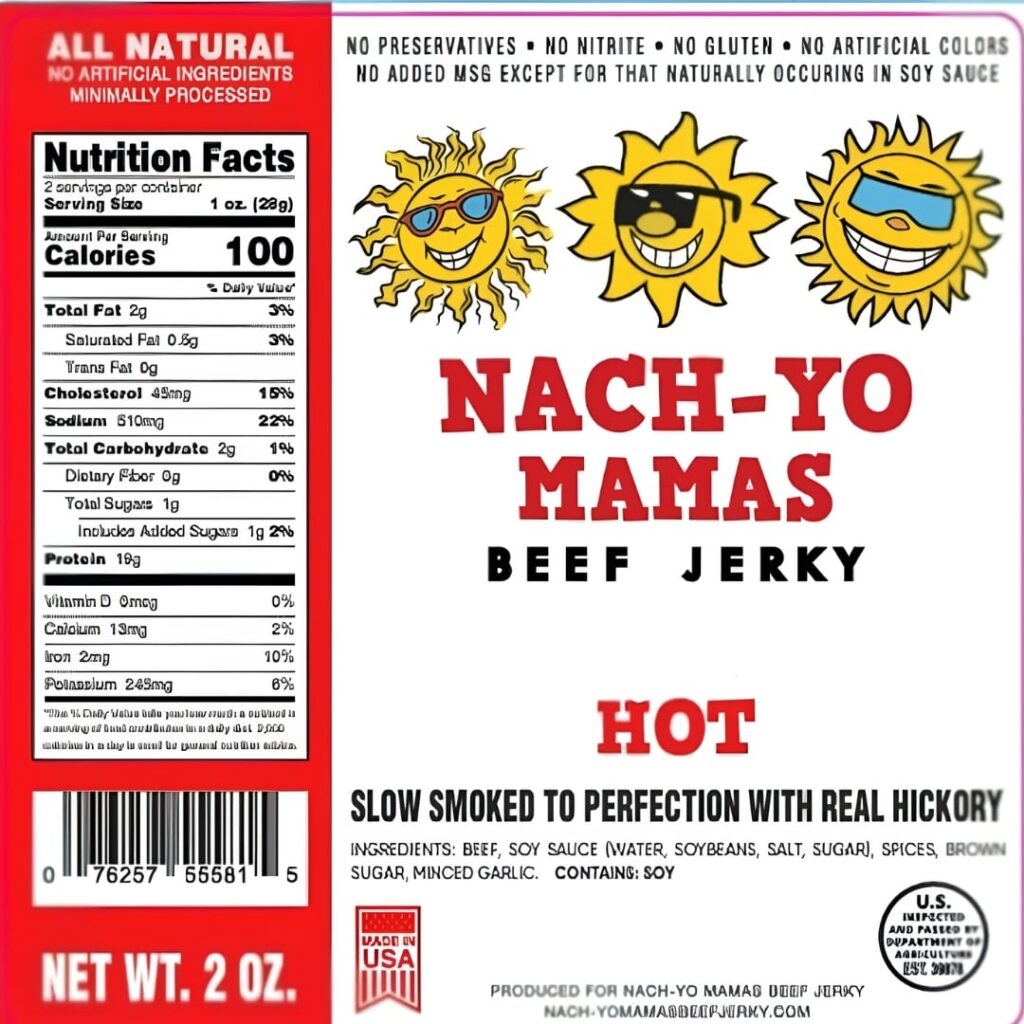 Nach-Yo Mamas Hot Beef Jerky package